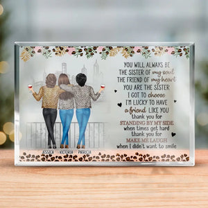 J'ai de la chance d'avoir un ami comme toi - Plaque rectangulaire personnalisée en acrylique pour meilleure amie - Cadeau pour meilleures amies, meilleures amies, sœurs