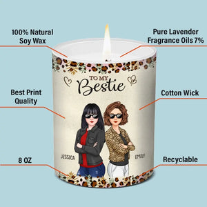Levons nos verres à notre marque unique d'amitié - Bougie parfumée sans fumée personnalisée Bestie - Cadeau pour meilleures amies, meilleures amies et sœurs