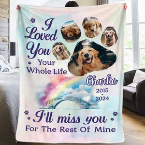 Couverture personnalisée avec photo « Mon bébé à fourrure remplit mon cœur d'amour » - Cadeau de condoléances pour les propriétaires et les amoureux des animaux