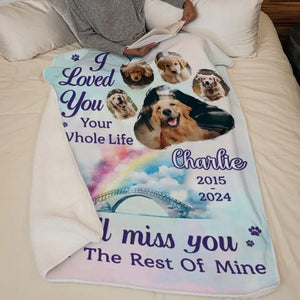 Couverture personnalisée avec photo « Mon bébé à fourrure remplit mon cœur d'amour » - Cadeau de condoléances pour les propriétaires et les amoureux des animaux