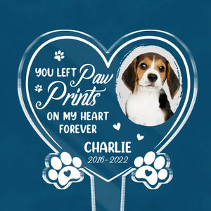 Photo personnalisée « Je t'aimerai toujours » - Piquet de jardin en acrylique style vitrail personnalisé - Cadeau de condoléances pour les propriétaires et les amoureux des animaux