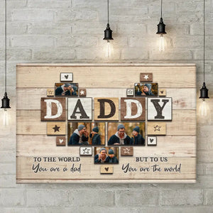 Photo personnalisée « Toujours à mes côtés » - Toile horizontale personnalisée pour la famille - Cadeau pour la fête des pères