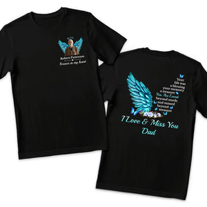Photo personnalisée Votre vie était une bénédiction, votre souvenir un trésor - T-shirt unisexe personnalisé imprimé dos et devant - Cadeau de condoléances pour les membres de la famille