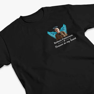 Photo personnalisée Votre vie était une bénédiction, votre souvenir un trésor - T-shirt unisexe personnalisé imprimé dos et devant - Cadeau de condoléances pour les membres de la famille