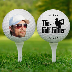 Photo personnalisée du père golfeur - Balle de golf personnalisée en famille - Cadeau pour papa, amateurs de sport, joueurs de sport