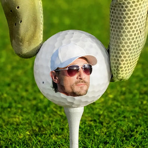 Photo personnalisée du père golfeur - Balle de golf personnalisée en famille - Cadeau pour papa, amateurs de sport, joueurs de sport
