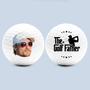 Photo personnalisée du père golfeur - Balle de golf personnalisée en famille - Cadeau pour papa, amateurs de sport, joueurs de sport