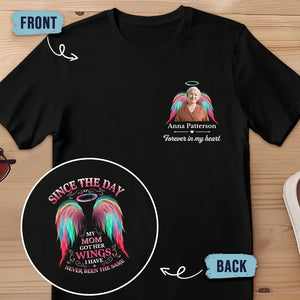 T-shirt unisexe personnalisé avec photo « Je suis là, dans ton cœur » - Cadeau de condoléances pour les membres de la famille