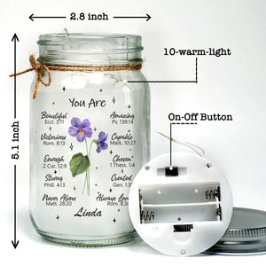 Tu es toujours aimé(e) - Lampe personnalisée en pot Mason - Cadeau pour les meilleures amies, les meilleures amies et les sœurs