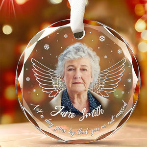Photo personnalisée en souvenir affectueux - Ornement en verre rond personnalisé commémoratif - Cadeau de condoléances pour les membres de la famille