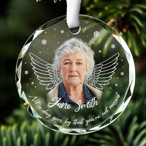Photo personnalisée en souvenir affectueux - Ornement en verre rond personnalisé commémoratif - Cadeau de condoléances pour les membres de la famille