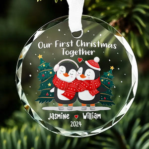 Notre premier Noël ensemble - Ornement en verre personnalisé pour couple - Cadeau pour mari et femme, anniversaire, premier Noël