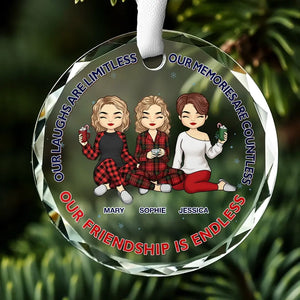 Nos souvenirs sont innombrables, notre amitié est sans fin - Décoration en verre personnalisée Bestie - Cadeau de Noël pour les meilleures amies, BFF, sœurs