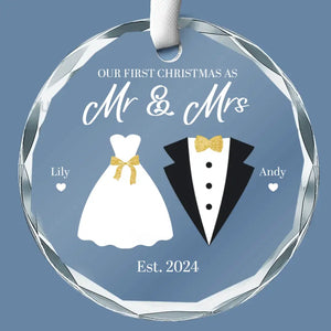 Il est temps de célébrer à nouveau - Ornement en verre personnalisé pour couple - Cadeau pour mari et femme, anniversaire