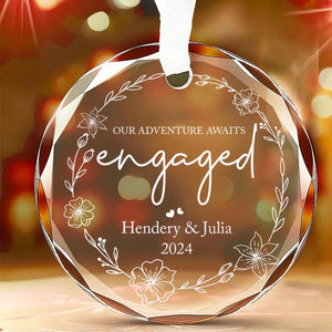 Notre aventure vous attend - Ornement en verre personnalisé pour couple - Cadeau pour mari et femme, anniversaire