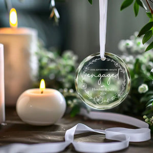 Notre aventure vous attend - Ornement en verre personnalisé pour couple - Cadeau pour mari et femme, anniversaire