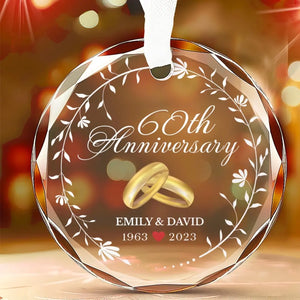 Joyeux anniversaire à l'amour de ma vie - Ornement en verre rond personnalisé pour couple - Cadeau pour mari et femme, anniversaire