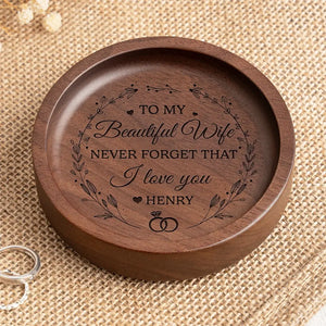 N'oublie jamais que je t'aime - Plat à bijoux en bois personnalisé pour couple - Cadeau pour mari et femme, anniversaire