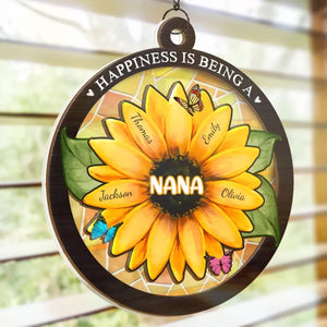 Maternité : tout amour commence et finit là-bas - Attrape-soleil personnalisé pour fenêtre - Fête des Mères, cadeau pour maman, grand-mère