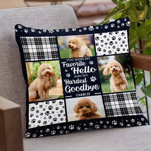Photo personnalisée « Tu es toujours mon préféré » Bonjour - Coussin personnalisé commémoratif personnalisé - Cadeau de condoléances pour les propriétaires d'animaux et les amoureux des animaux