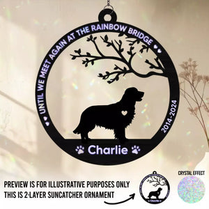 Les chiens et les anges ne sont pas très éloignés - Attrape-soleil personnalisé à suspendre à une fenêtre - Cadeau de condoléances pour les propriétaires et les amoureux des animaux