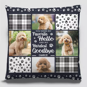 Photo personnalisée « Tu es toujours mon préféré » Bonjour - Coussin personnalisé commémoratif personnalisé - Cadeau de condoléances pour les propriétaires d'animaux et les amoureux des animaux