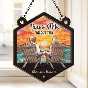 Une chose que j'ai essayé mais que je ne peux pas cacher, c'est mon amour pour toi - Attrape-soleil personnalisé à suspendre pour fenêtre - Cadeau pour mari et femme, anniversaire