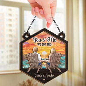 Une chose que j'ai essayé mais que je ne peux pas cacher, c'est mon amour pour toi - Attrape-soleil personnalisé à suspendre pour fenêtre - Cadeau pour mari et femme, anniversaire