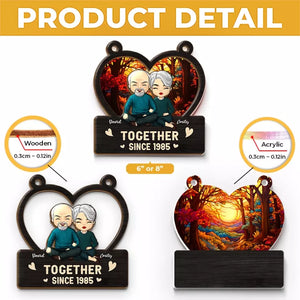 Une véritable histoire d'amour ne finit jamais - Attrape-soleil personnalisé pour fenêtre - Cadeau pour mari et femme, anniversaire