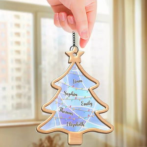 Mon cœur est avec ma famille - Attrape-soleil personnalisé à suspendre à la fenêtre - Cadeau de Noël pour les membres de la famille