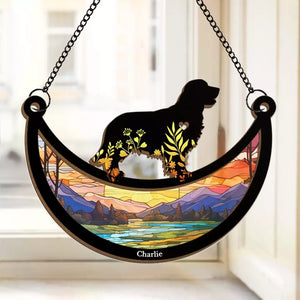 L'amour est plus grand que la perte - Attrape-soleil personnalisé à suspendre à une fenêtre - Cadeau de condoléances pour les propriétaires et les amoureux des animaux