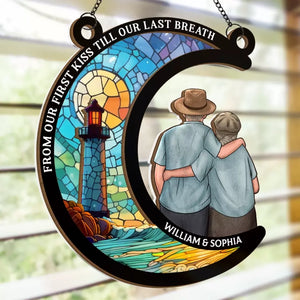 Le temps passera, et nous serons toujours les mêmes - Attrape-soleil personnalisé pour fenêtre - Cadeau pour mari et femme, anniversaire