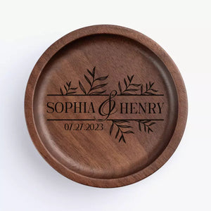 Save The Day - Plat à bijoux en bois personnalisé pour couple - Cadeau pour mari et femme, anniversaire