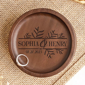 Save The Day - Plat à bijoux en bois personnalisé pour couple - Cadeau pour mari et femme, anniversaire