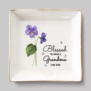 Heureux d'avoir une grand-mère comme toi - Plat à bijoux personnalisé pour la famille - Cadeau pour maman, grand-mère