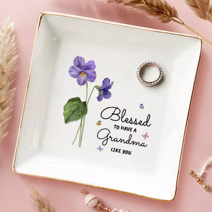 Heureux d'avoir une grand-mère comme toi - Plat à bijoux personnalisé pour la famille - Cadeau pour maman, grand-mère