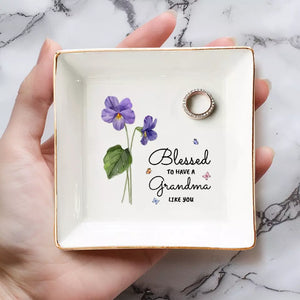 Heureux d'avoir une grand-mère comme toi - Plat à bijoux personnalisé pour la famille - Cadeau pour maman, grand-mère