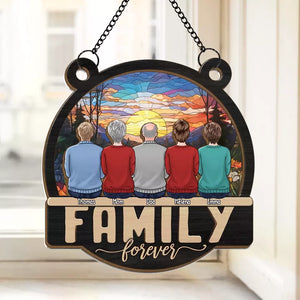 Les câlins en famille illuminent la vie - Attrape-soleil personnalisé à suspendre à la fenêtre - Cadeau pour les membres de la famille