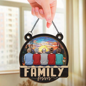 Les câlins en famille illuminent la vie - Attrape-soleil personnalisé à suspendre à la fenêtre - Cadeau pour les membres de la famille