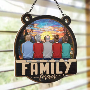 Les câlins en famille illuminent la vie - Attrape-soleil personnalisé à suspendre à la fenêtre - Cadeau pour les membres de la famille