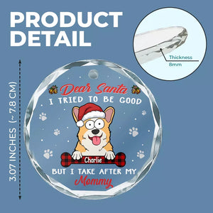 Cher Père Noël, je t'aime comme un Noël poilu - Ornement en verre rond personnalisé pour chien et chat - Cadeau de Noël pour les propriétaires d'animaux et les amoureux des animaux