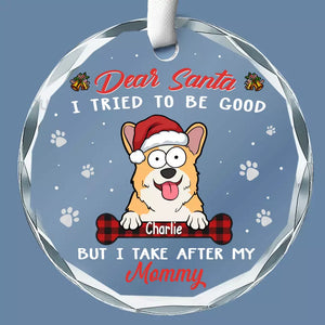 Cher Père Noël, je t'aime comme un Noël poilu - Ornement en verre rond personnalisé pour chien et chat - Cadeau de Noël pour les propriétaires d'animaux et les amoureux des animaux