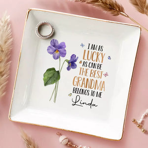 La meilleure grand-mère m'appartient - Plat à bijoux personnalisé pour la famille - Cadeau pour grand-mère