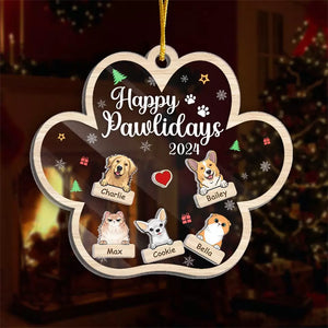 Sur la liste des vilains – Ornement shaker personnalisé à 3 couches pour chien et chat – Cadeau de Noël pour propriétaires et amoureux des animaux
