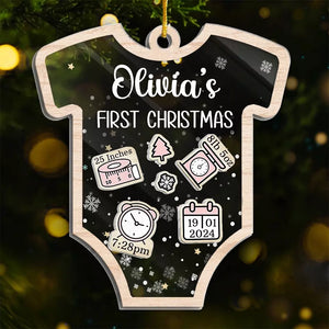 Premier Noël - Décoration de sapin de Noël personnalisée à 3 étages - Cadeau de Noël pour bébé, enfant et nouveau-né