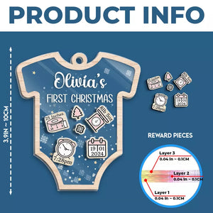 Premier Noël - Décoration de sapin de Noël personnalisée à 3 étages - Cadeau de Noël pour bébé, enfant et nouveau-né