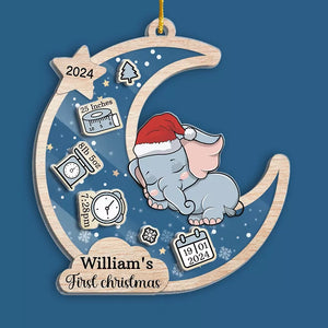 Votre premier Noël est le début de nombreux souvenirs magiques - Ornement Shaker personnalisé à 3 couches pour la famille - Cadeau de Noël pour bébé, enfant, nouveau-né