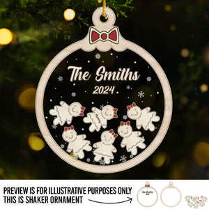 Le temps en famille est aussi doux qu'un biscuit au pain d'épices - Décoration de Noël personnalisée à 3 étages pour la famille