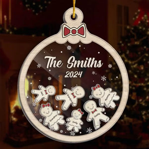 Le temps en famille est aussi doux qu'un biscuit au pain d'épices - Décoration de Noël personnalisée à 3 étages pour la famille