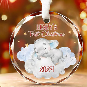 Votre premier souffle a emporté le nôtre - Décoration de Noël en verre personnalisée en forme de cercle - Cadeau de Noël pour bébé, enfant et nouveau-né
